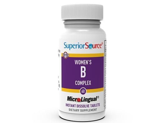 Superior Source Women's B Complex - Energy Support Supplement for Women - Multivitamin with Vitamin B12, Vitamin B3 & More - B Vitamin Supplement Aids Heart Health - 60 Sublingual Dissolving Tablets - görsel 7