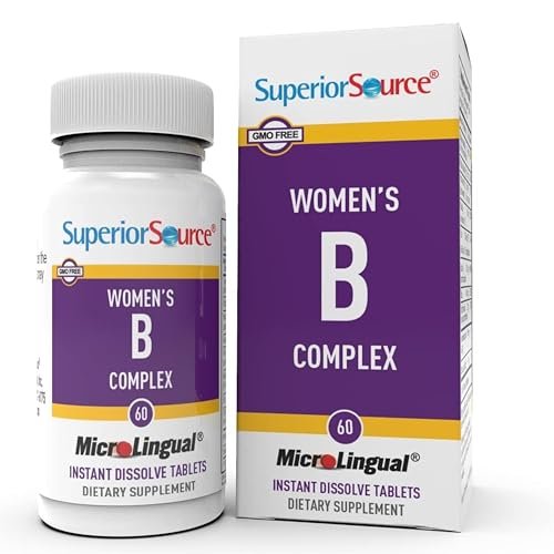 Superior Source Women's B Complex - Energy Support Supplement for Women - Multivitamin with Vitamin B12, Vitamin B3 & More - B Vitamin Supplement Aids Heart Health - 60 Sublingual Dissolving Tablets - görsel 1