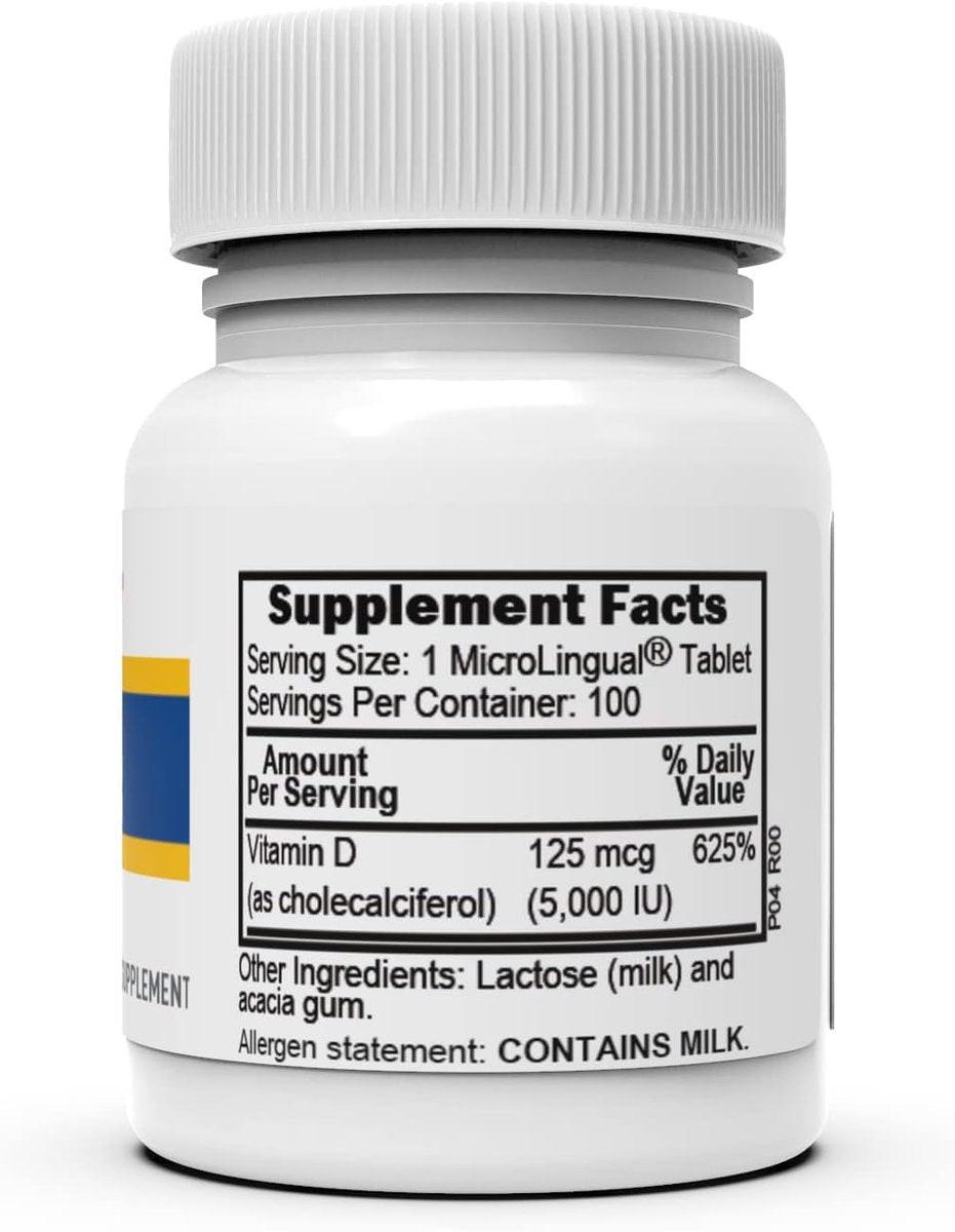Superior Source Vitamin D3 5000 IU - Immune System, Brain & Nervous System Support - Aids Calcium Absorption for Teeth & Bone Health - Bariatric Friendly - 100 Sublingual Dissolving Tablets - görsel 7