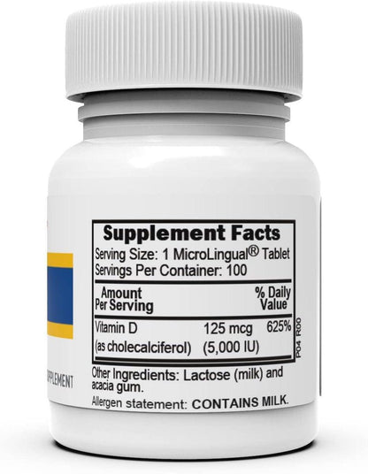 Superior Source Vitamin D3 5000 IU - Immune System, Brain & Nervous System Support - Aids Calcium Absorption for Teeth & Bone Health - Bariatric Friendly - 100 Sublingual Dissolving Tablets