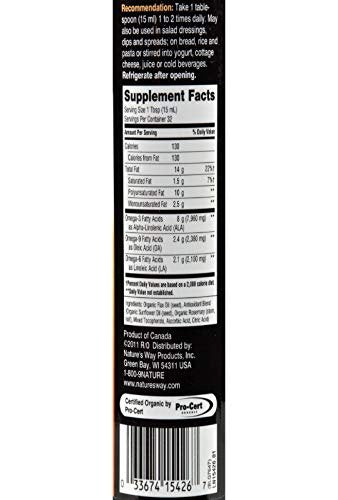 Nature's Way Organic Flax Oil, Cold-Pressed – Cold-Pressed and Unrefined: Our gentle cold-pressing process ensures – Image 1