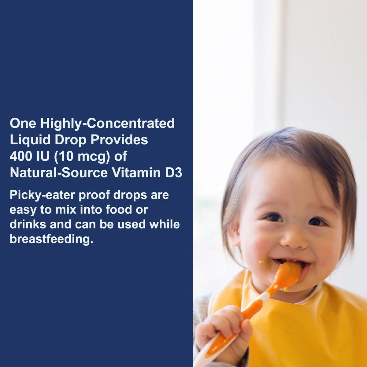 Carlson Baby's Super Daily D3 - Vitamin D Drops for Infants & Toddlers, 400 IU per Drop, 1-Year Supply, Unflavored, 365 Drops - görsel 7