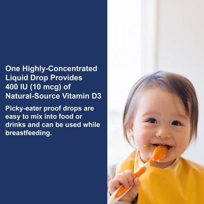 Carlson Baby's Super Daily D3 - Vitamin D Drops for Infants & Toddlers, 400 IU per Drop, 1-Year Supply, Unflavored, 365 Drops