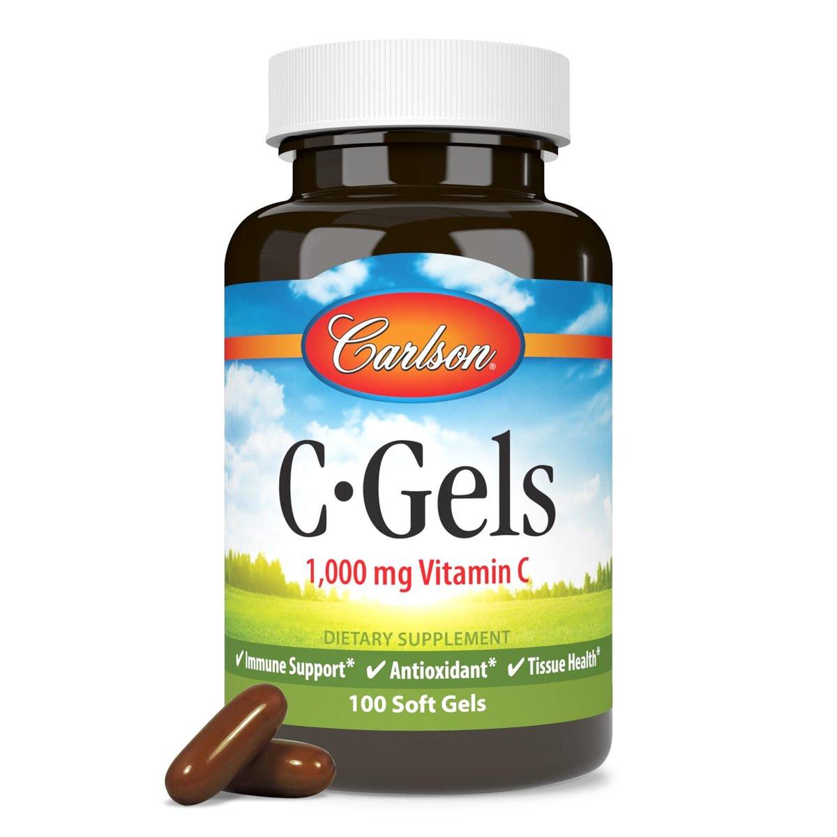Carlson C-Gels, 1000mg Vitamin C Softgels – Immune Support & Heart Health, Antioxidant Supplement, 100 Softgels - görsel 5
