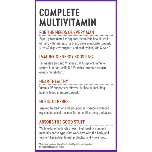 New Chapter Men’s Multivitamin, B6, Extra B12, D3, Vitamin C & Zinc, Immune, Heart, Cellular Energy, and Brain Health, Gentle on The Stomach, One Daily, Non-GMO, Gluten-Free, 18+, 72 Tablets