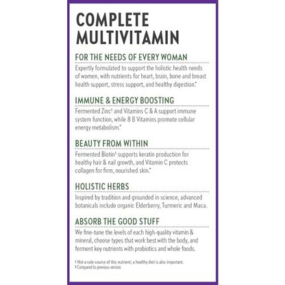 New Chapter Women’s Multivitamin, Iron, B6, B12, Biotin for Hair Growth, D3, VIT C, Zinc for Immune & Stress Support, Gentle on an Empty Stomach, One Daily, Non-GMO, Gluten-Free, 18+, 48 Tablets
