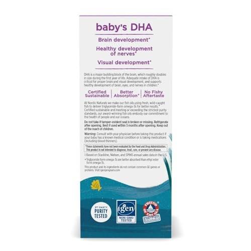 Nordic Naturals Baby’s DHA, Unflavored - 2 oz - 1050 mg Omega-3 + 300 IU Vitamin D3 - Supports Brain, Vision & Nervous System Development in Babies - Non-GMO - Servings May Vary - görsel 3