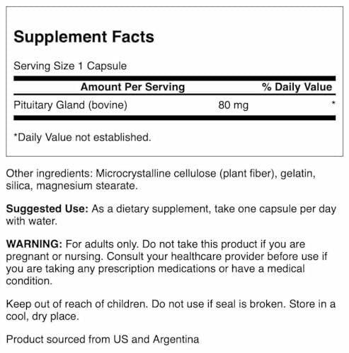 Swanson Raw Pituitary Glandular 80 Milligrams 60 Capsules - görsel 3