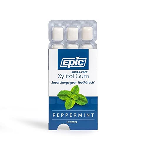 Epic 100% Xylitol Peppermint Chewing Gum - Sugar Free, Aspartame Free Dental Gum - Supports Oral Health & Fresh Breath - 12 Pieces (Pack of 12) - görsel 17