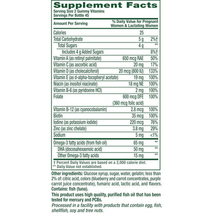 Vitafusion PreNatal Gummy Vitamins, Raspberry Lemonade Flavor, Prenatal Vitamin Supplement for Women with Folate and DHA, 45 Day Supply, 90 Count