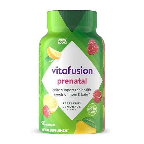 Vitafusion PreNatal Gummy Vitamins, Raspberry Lemonade Flavor, Prenatal Vitamin Supplement for Women with Folate and DHA, 45 Day Supply, 90 Count - görsel 2