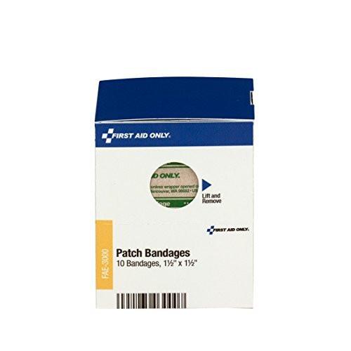 First Aid Only FAE3000 Patch Bandages, 1.5 x 1.5 Inch, 10 Count - görsel 1