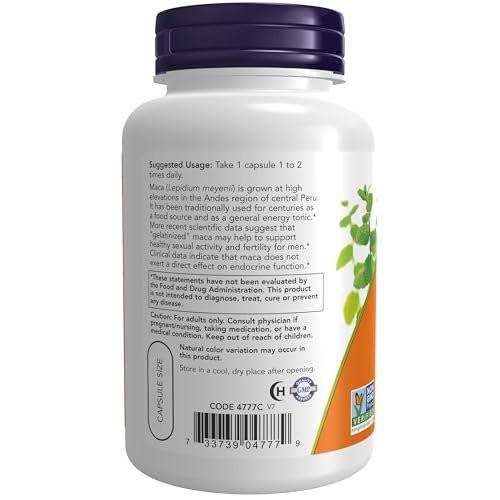 NOW Foods Supplements, Maca (Lepidium meyenii) 750 mg Raw, Reproductive Health*, 90 Veg Capsules - görsel 6