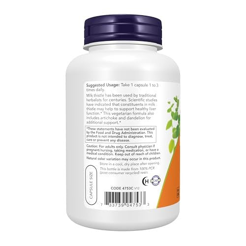 NOW Foods Supplements, Silymarin Milk – Serving Size: 1 Veg Capsule – Image 6