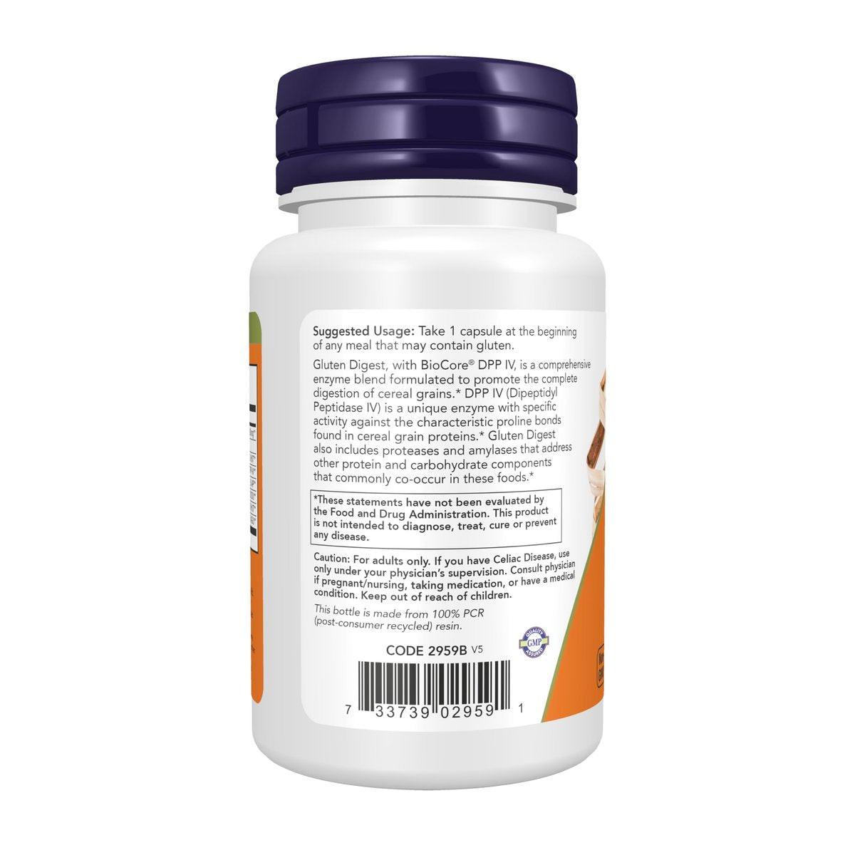 NOW Foods Supplements, Gluten Digest with BioCore®DPP IV, Gastrointestinal Support*, 60 Veg Capsules - görsel 2