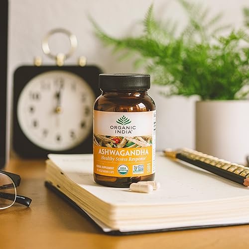 ORGANIC INDIA Ashwagandha Capsules - Organic Ashwagandha Supplement - Vegan Ashwagandha Root, Gluten-Free, Kosher, Non-GMO, Supports Stress Relief, Energy, and Sleep - 90 Capsules - görsel 7