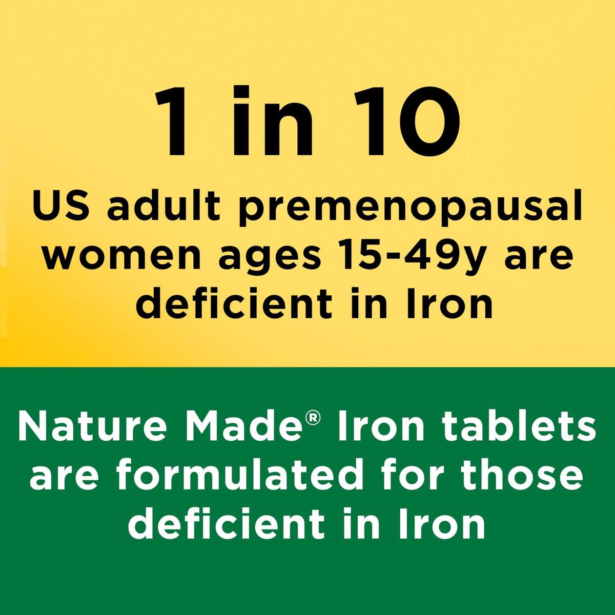 Nature Made Iron 65 mg (325 mg Ferrous Sulfate) Tablets, Iron Supplements, Dietary Supplement for Red Blood Cell Support, 180 Tablets, 180 Day Supply - görsel 2