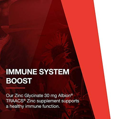 Protocol for Life Balance Zinc Glycinate 30mg - with Albion Traacs Zinc - Zinc Glycinate Supplement - Immune System Support* - Keto Friendly & Dairy Free - 120 Softgels
