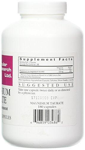 Ecological Formulas Magnesium Taurate Capsule, 125 mg, 180 Count