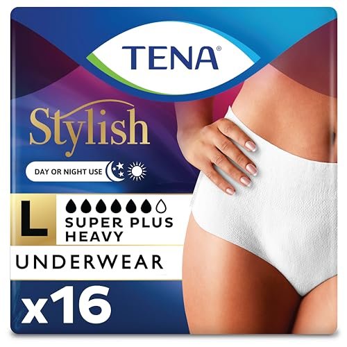 TENA Stylish White Incontinence Underwear – Cotton-Like Softness: The breathable, cotton-feel material ensures – Image 2