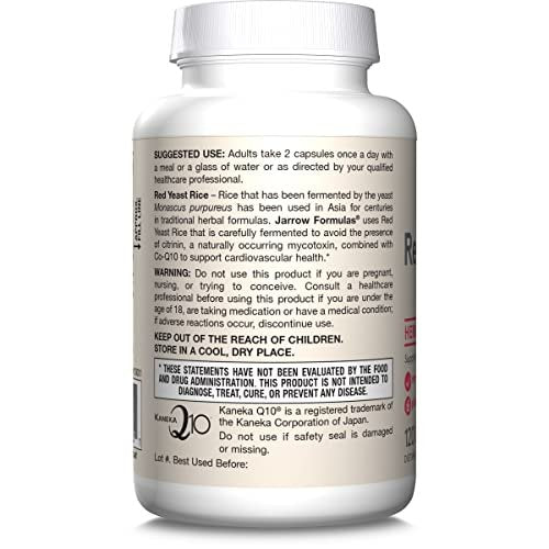 Jarrow Formulas Red Yeast Rice 1200 mg & CoQ10 100 mg Per Serving - 120 Veggie Caps, 60 Servings - Herbal Heart Health Dietary Supplement - Supports Cardiovascular & Cellular Health - Vegan - görsel 4