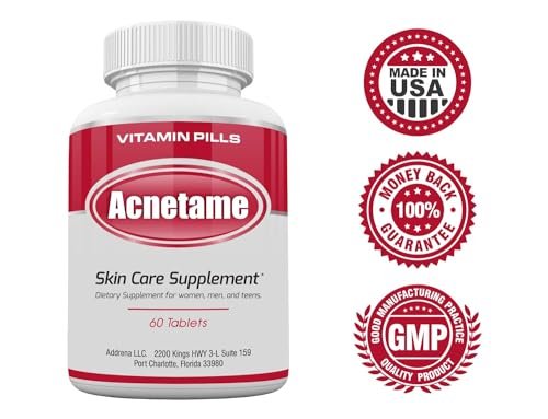 Acnetame Acne Pills - Vitamin Supplements for Acne Treatment - Natural Clear Skin from Hormonal Cystic Pimples - Oily Skin Vitamins Pill for Women, Teen, Men, & Adults 60 Tablets - görsel 3