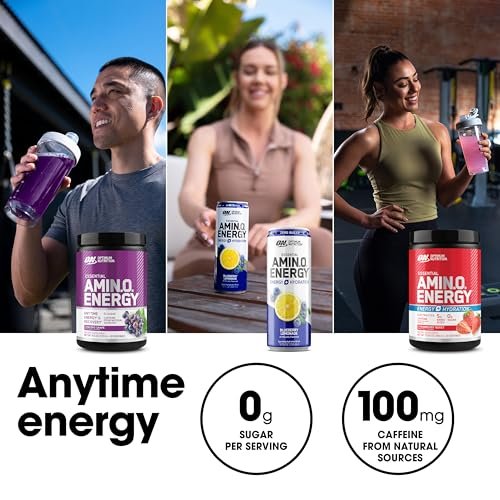 Optimum Nutrition Amino Energy - Pre Workout with Green Tea, BCAA, Amino Acids, Keto Friendly, Green Coffee Extract, Energy Powder - Concord Grape, 30 Servings - görsel 13