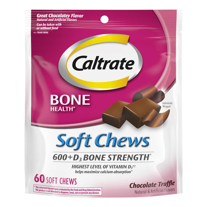 Caltrate Soft Chews 600 Plus D3 Calcium – High Calcium Content: Each serving provides 600 mg of calcium, which is – Image 1