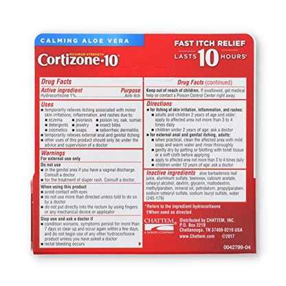 Cortizone 10 Cream .5 Oz – Maximum Strength Anti-Itch Treatment