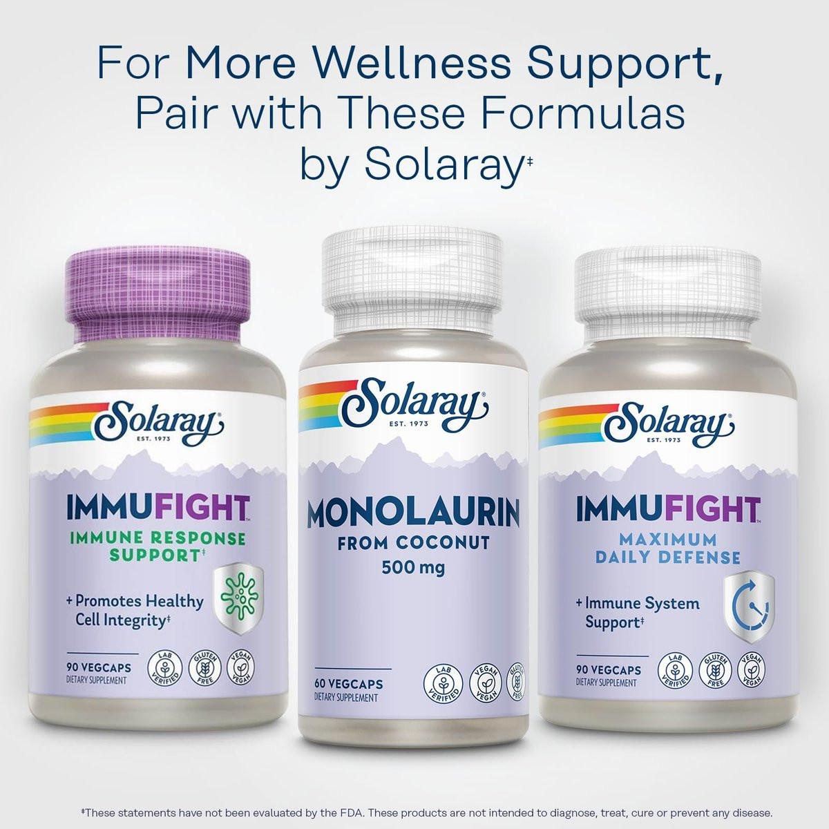 SOLARAY Monolaurin 500mg from Natural Coconut - Monolaurin Supplement for Powerful Nutritive Support - Lab Verified - 60 Servings, 60 VegCaps - görsel 4