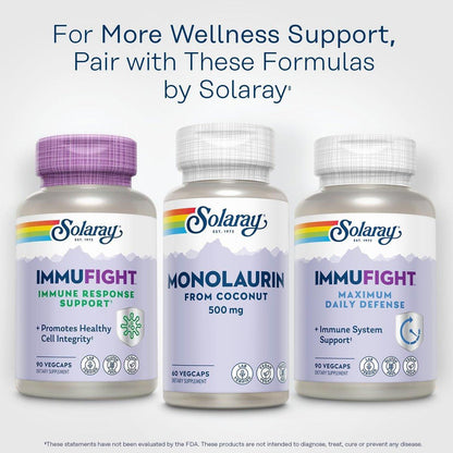 SOLARAY Monolaurin 500mg from Natural Coconut - Monolaurin Supplement for Powerful Nutritive Support - Lab Verified - 60 Servings, 60 VegCaps