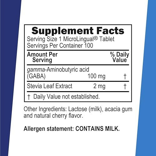 Superior Source GABA 100 mg - Brain & Nervous System Support Supplement - Gamma-Aminobutyric Acid Supplement Aids Healthy & Relaxed Sleep - Bariatric Friendly - 100 Sublingual Dissolving Tablets - görsel 6