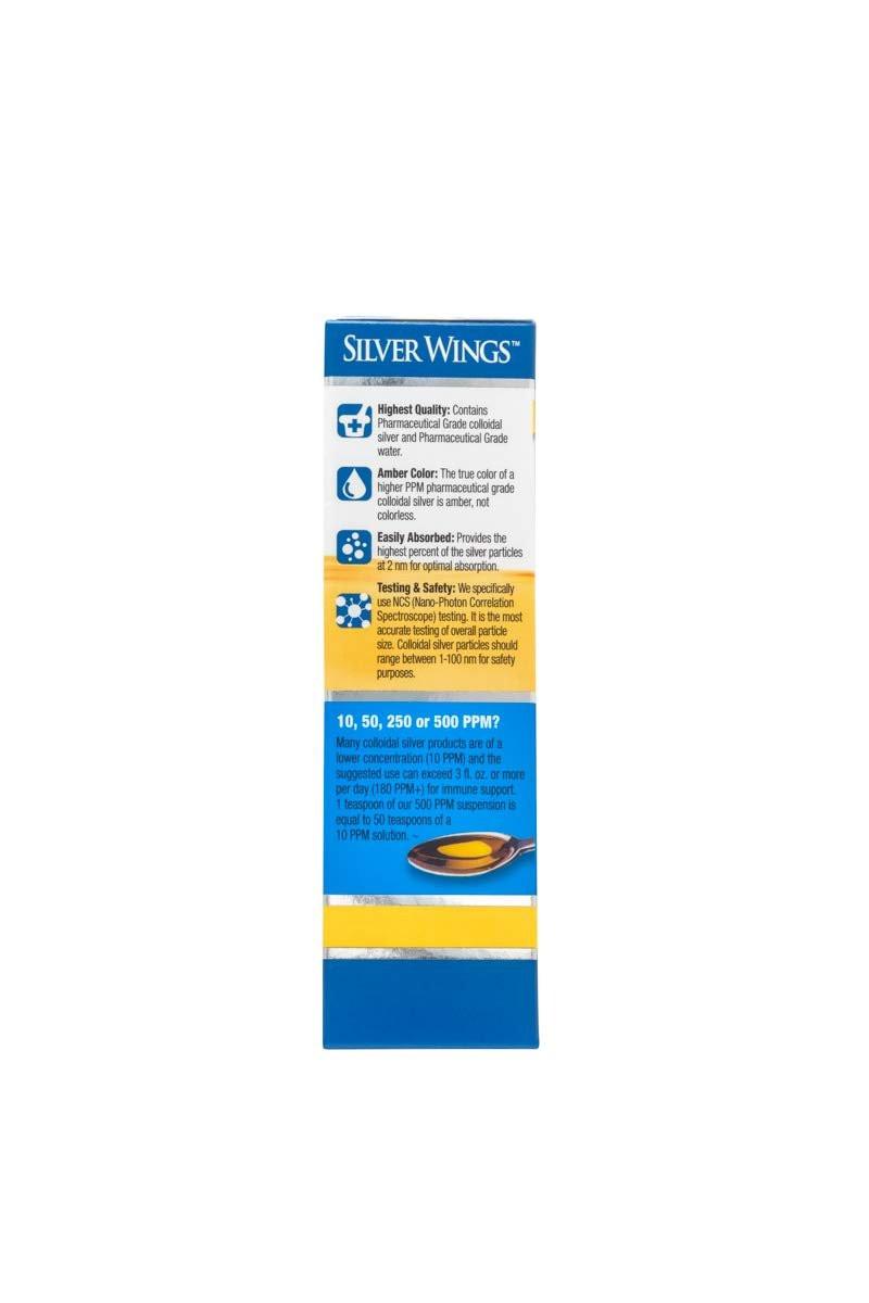 Natural Path Silver Wings Colloidal Silver 500PPM, Amber Brown Liquid Immune Support, 1 Fl Oz (Pack of 1) - görsel 1