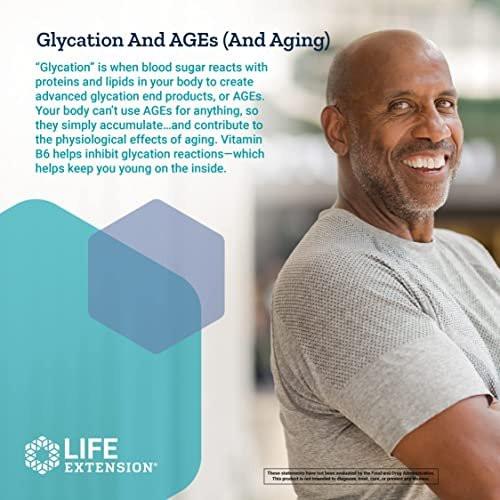 Life Extension Pyridoxal 5'-Phosphate Caps—Vitamin B6, 100 mg, Bioactive B6 for Cardiovascular, Kidney & Nerve Health—Gluten-Free, Non-GMO, Vegetarian—60 Vegetarian Capsules - görsel 8