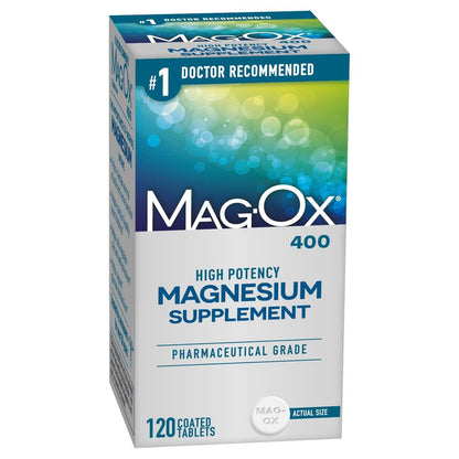 Mag-Ox Magnesium Supplement, Pharmaceutical Grade Magnesium Oxide 483mg, Most Concentrated Form of Magnesium, 120 Tablets