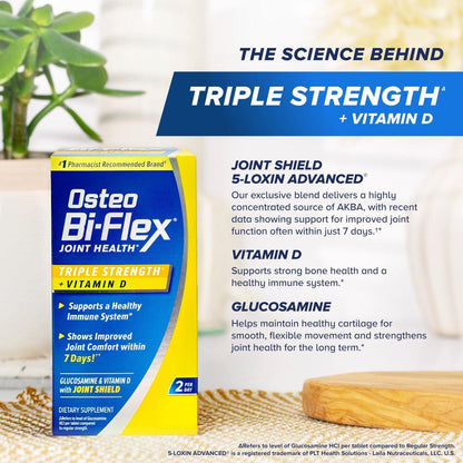 Osteo Bi-Flex Triple Strength Glucosamine Chondroitin Supplement, Improve Joint Function, Strength, Flexibility, Mobility 80 Coated Tablets