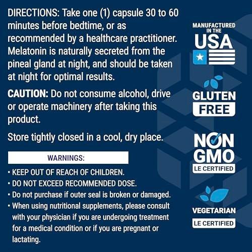 Life Extension Melatonin, 500 mcg – Gently Promotes Sleep, Low Dose, Value Size – Non-GMO, Gluten-Free, Vegetarian – 200 Capsules - görsel 12