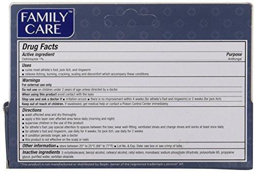Family Care Clotrimazole Cream, 1% USP - Athlete's Foot Treatment, 1 oz - görsel 2