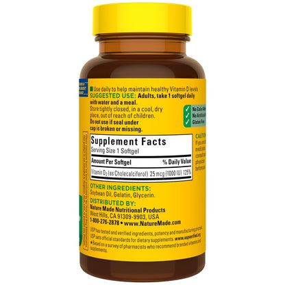 Nature Made Vitamin D3 K2 Gummies, Vitamin D 5000 IU Per Serving for Bone, Teeth, Muscle and Immune Support, 50 Gummy Vitamins, 25 Day Supply
