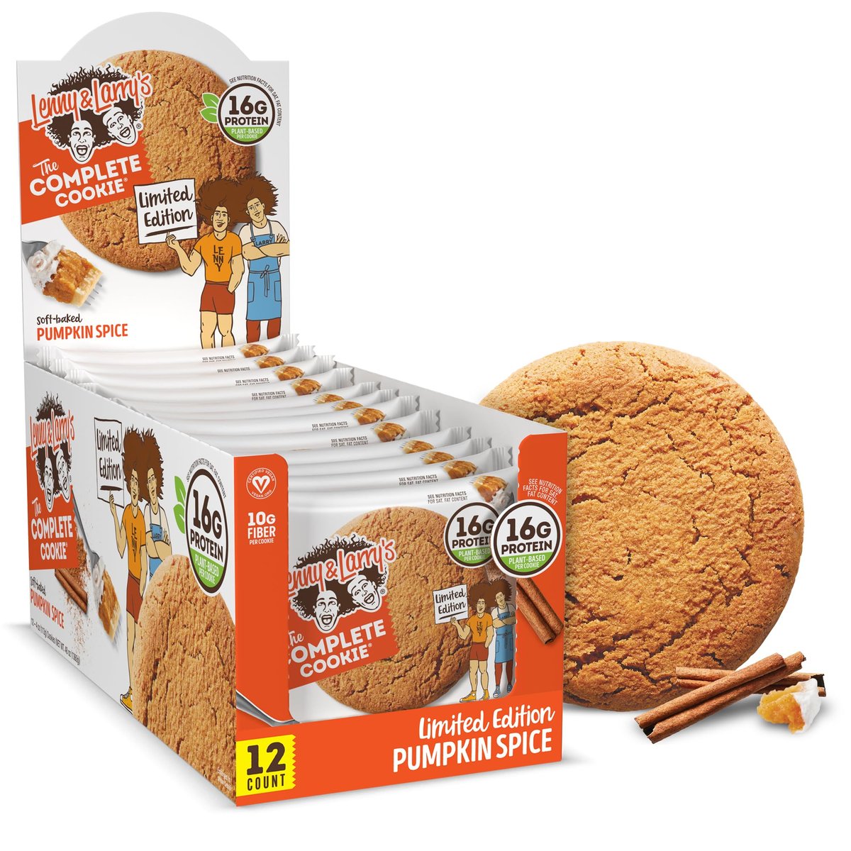 Lenny & Larry's Protein Cookie, Pumpkin – No Artificial Sweeteners: Sweetened with cane sugar and other natural – Image 5