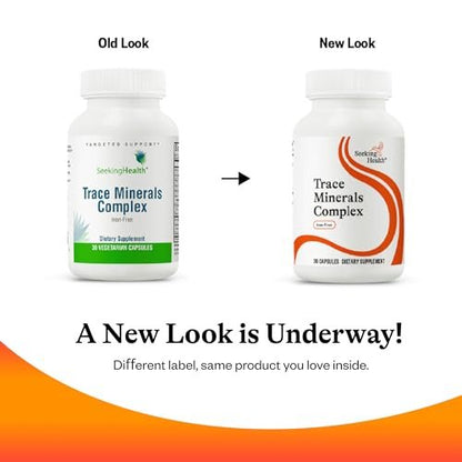 Seeking Health Trace Minerals Complex - 10 Essential Trace Minerals - Immune & Nervous System Support - Iron-Free - 30 Capsules