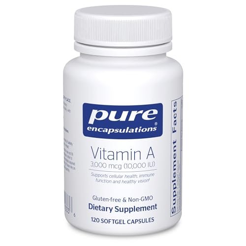 Pure Encapsulations Vitamin A - 3,000 mcg - from Cod Liver Oil - Immune & Vision Support* - Vitamin A Palmitate Supplement - Non-GMO - 120 Softgel Capsules - görsel 2