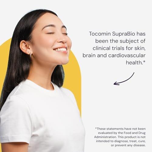 Healthy Origins Tocomin SupraBio (Tocotrienols), 50 mg - Supports Heart Health & Cardiovascular System - Tocotrienol & Vitamin E Supplement - Gluten-Free Skin Support - 60 Softgels - görsel 6