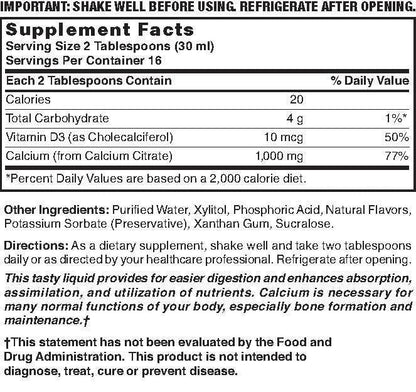 Liquid Calcium Citrate 1000mg with D3 16 fl oz Liquid Blueberry