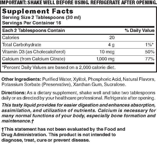 Liquid Calcium Citrate 1000mg with D3 16 fl oz Liquid Blueberry - görsel 3
