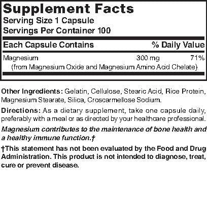 Nature's Blend Elemental Magnesium Amino Acid Chelate 300 mg, 100 Count - görsel 2