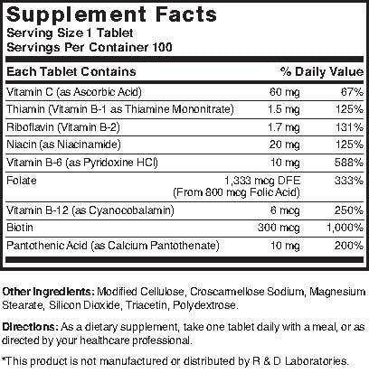 Nature's Blend Full Spectrum B with Vitamin C Powder, 100 Count (1269)