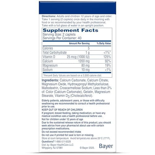 Citracal Slow Release - Calcium 1200 mg with Vitamin D3, Magnesium, Calcium Supplement, Bone Health Support, Take Once Daily Caplet, 185 Count - görsel 4