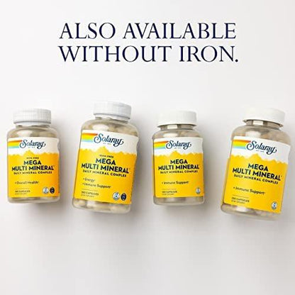 Solaray Mega Multi Mineral | 200 Capsules | Comprehensive Mineral Supplement