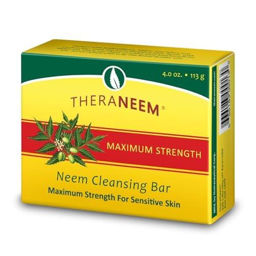 TheraNeem Neem Oil Cleansing Soap Bar for Sensitive Skin - Body Wash Bar for Women & Men, Made with Organic Olive, Coconut, Palm, & Jojoba Oils, Gentle Clean, Natural Herbal Cleanser - 4.5 oz - görsel 4